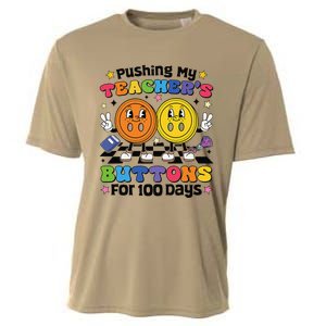 Pushing My TeacherS Buttons For 100 Days 100 Days Of School Cooling Performance Crew T-Shirt