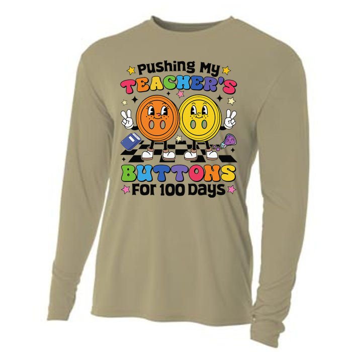 Pushing My TeacherS Buttons For 100 Days 100 Days Of School Cooling Performance Long Sleeve Crew