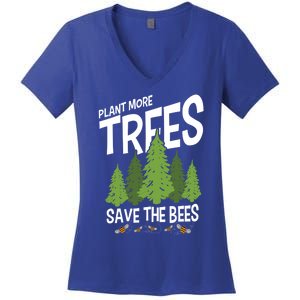 Plant More Trees Save The Bees Gift Women's V-Neck T-Shirt