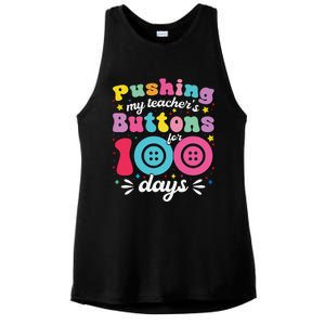 Pushing My TeacherS Buttons For 100 Days 100 Days Of School Ladies PosiCharge Tri-Blend Wicking Tank