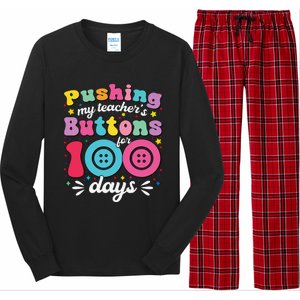 Pushing My TeacherS Buttons For 100 Days 100 Days Of School Long Sleeve Pajama Set