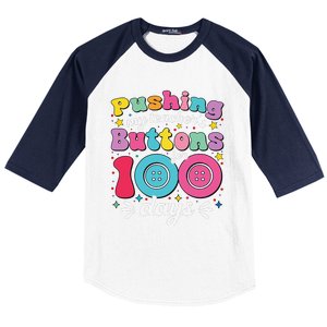 Pushing My TeacherS Buttons For 100 Days 100 Days Of School Baseball Sleeve Shirt