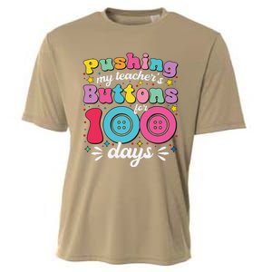 Pushing My TeacherS Buttons For 100 Days 100 Days Of School Cooling Performance Crew T-Shirt