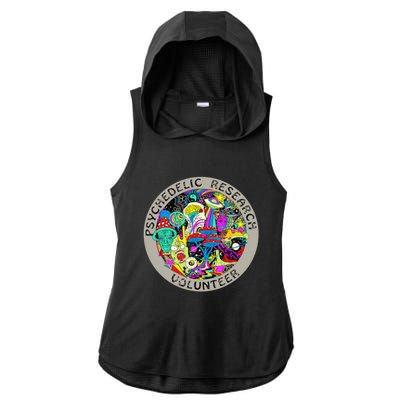 Psychedelic Mushroom Trip Psychedelic Research Gift Ladies PosiCharge Tri-Blend Wicking Draft Hoodie Tank