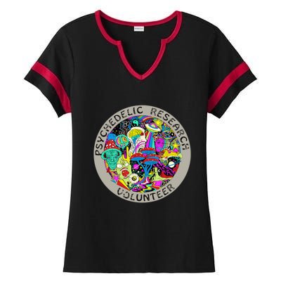 Psychedelic Mushroom Trip Psychedelic Research Gift Ladies Halftime Notch Neck Tee