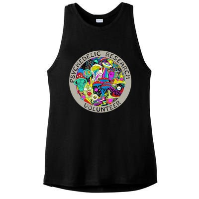 Psychedelic Mushroom Trip Psychedelic Research Gift Ladies PosiCharge Tri-Blend Wicking Tank