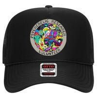 Psychedelic Mushroom Trip Psychedelic Research Gift High Crown Mesh Back Trucker Hat