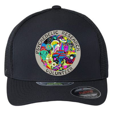 Psychedelic Mushroom Trip Psychedelic Research Gift Flexfit Unipanel Trucker Cap