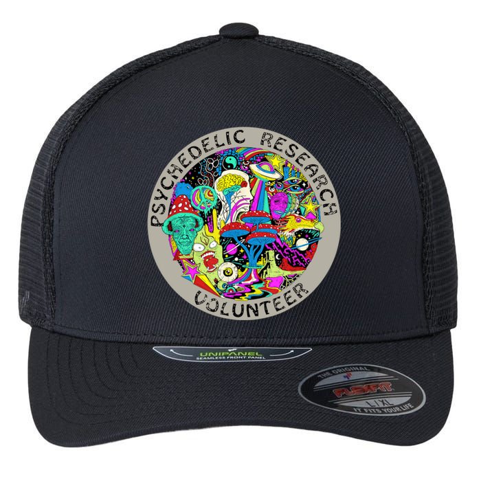 Psychedelic Mushroom Trip Psychedelic Research Gift Flexfit Unipanel Trucker Cap