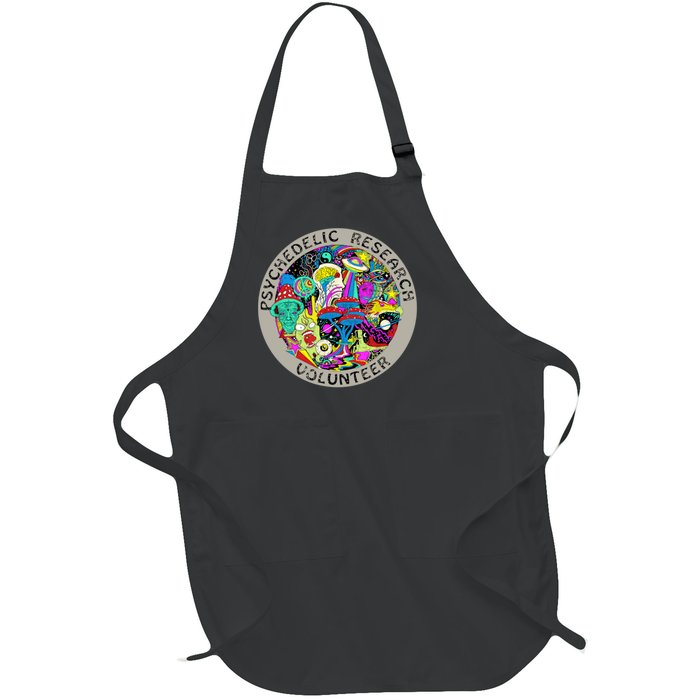 Psychedelic Mushroom Trip Psychedelic Research Gift Full-Length Apron With Pockets