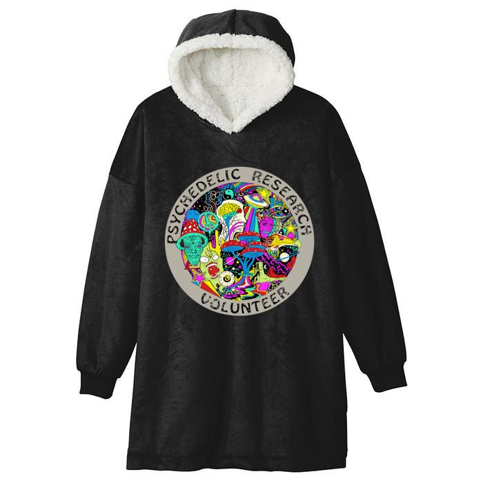 Psychedelic Mushroom Trip Psychedelic Research Gift Hooded Wearable Blanket