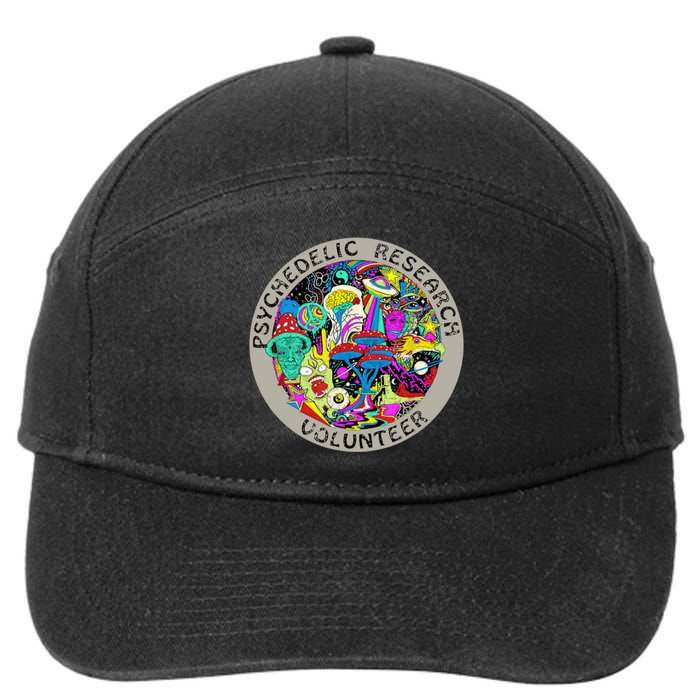 Psychedelic Mushroom Trip Psychedelic Research Gift 7-Panel Snapback Hat