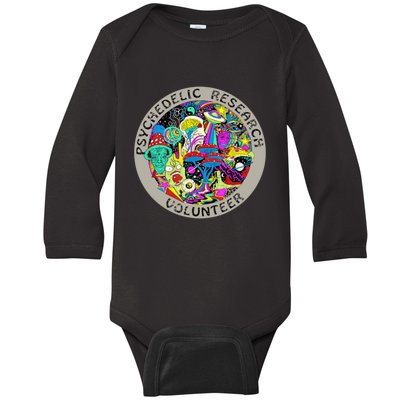 Psychedelic Mushroom Trip Psychedelic Research Gift Baby Long Sleeve Bodysuit