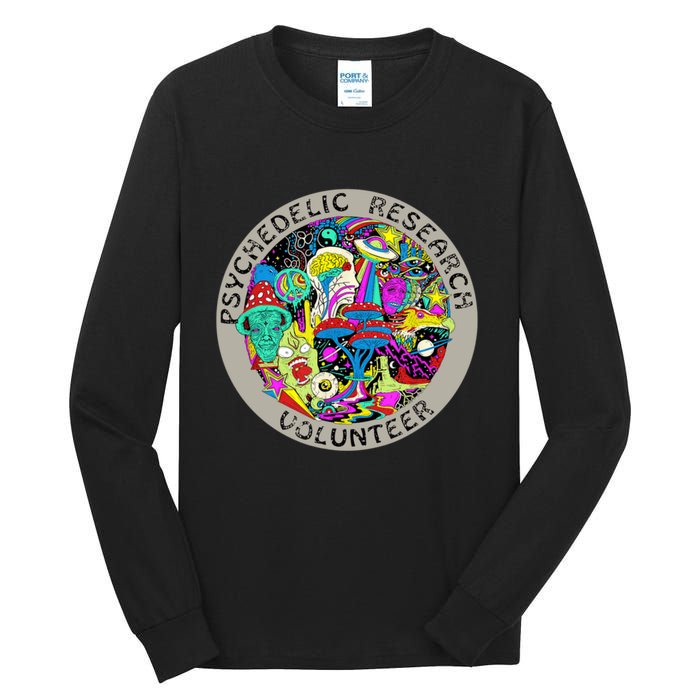 Psychedelic Mushroom Trip Psychedelic Research Gift Tall Long Sleeve T-Shirt