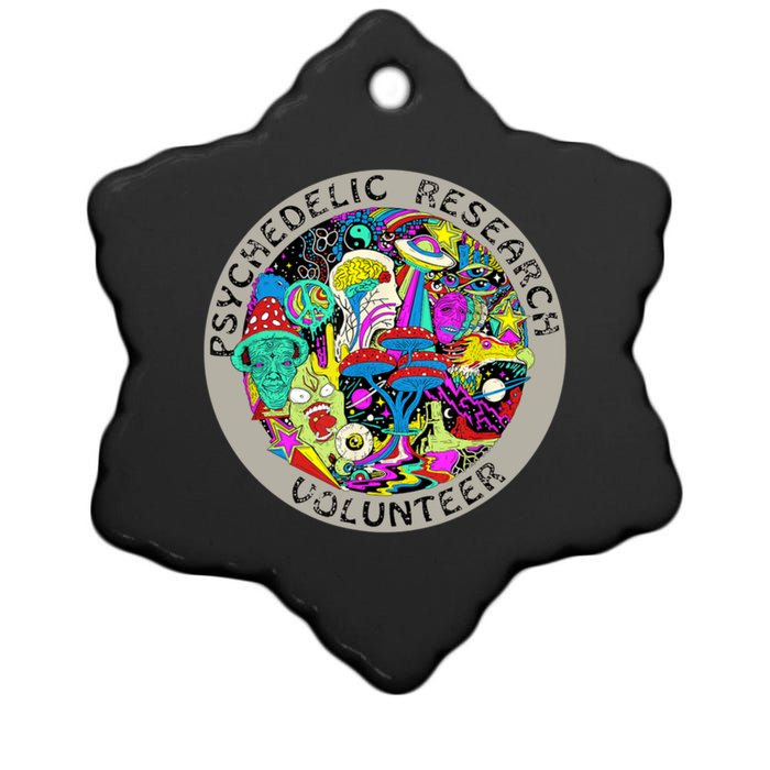 Psychedelic Mushroom Trip Psychedelic Research Gift Ceramic Star Ornament