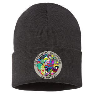 Psychedelic Mushroom Trip Psychedelic Research Gift Sustainable Knit Beanie