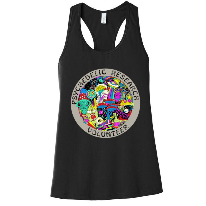 Psychedelic Mushroom Trip Psychedelic Research Gift Women's Racerback Tank