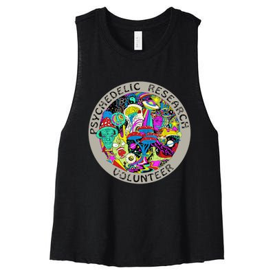 Psychedelic Mushroom Trip Psychedelic Research Gift Women's Racerback Cropped Tank