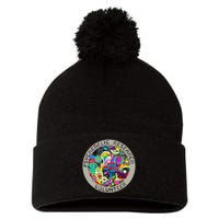 Psychedelic Mushroom Trip Psychedelic Research Gift Pom Pom 12in Knit Beanie