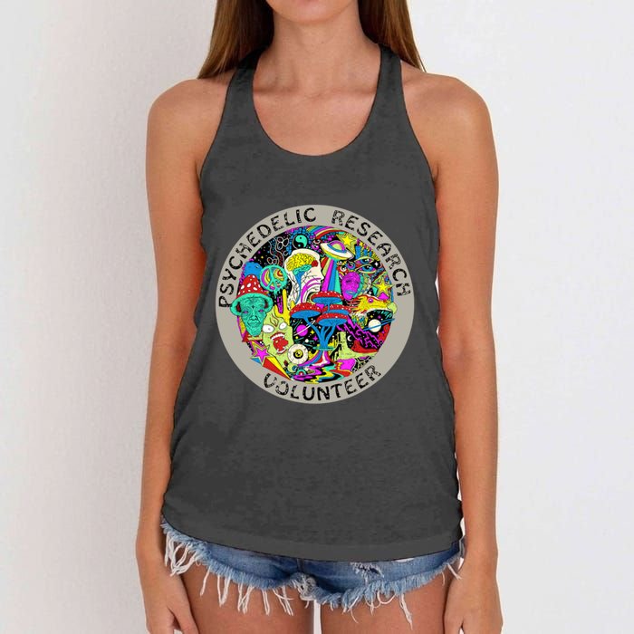 Psychedelic Mushroom Trip Psychedelic Research Gift Women's Knotted Racerback Tank