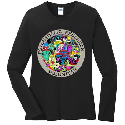 Psychedelic Mushroom Trip Psychedelic Research Gift Ladies Long Sleeve Shirt