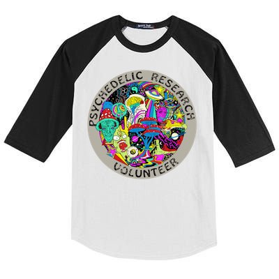 Psychedelic Mushroom Trip Psychedelic Research Gift Kids Colorblock Raglan Jersey