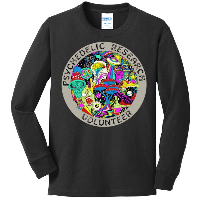 Psychedelic Mushroom Trip Psychedelic Research Gift Kids Long Sleeve Shirt