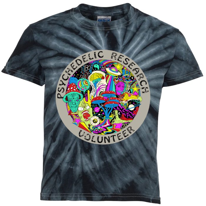 Psychedelic Mushroom Trip Psychedelic Research Gift Kids Tie-Dye T-Shirt