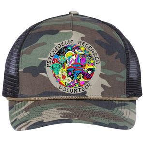 Psychedelic Mushroom Trip Psychedelic Research Gift Retro Rope Trucker Hat Cap