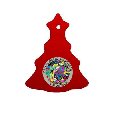 Psychedelic Mushroom Trip Psychedelic Research Gift Ceramic Tree Ornament