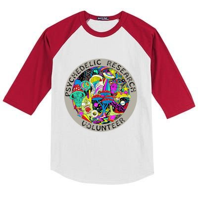 Psychedelic Mushroom Trip Psychedelic Research Gift Kids Colorblock Raglan Jersey