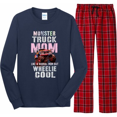 Pink MONSTER Truck MOM Like Normal Mama But Wheelie Cool Long Sleeve Pajama Set