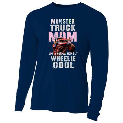 Pink MONSTER Truck MOM Like Normal Mama But Wheelie Cool Cooling Performance Long Sleeve Crew