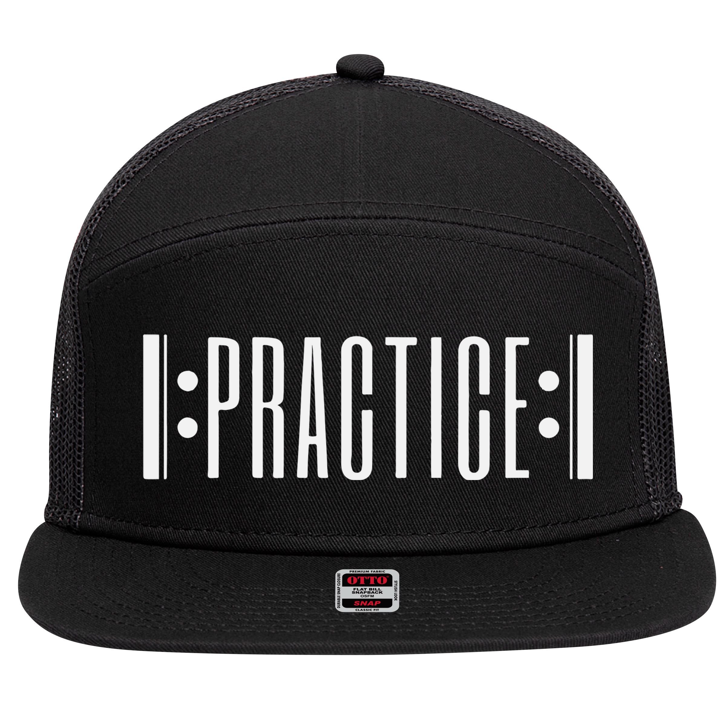 Practice Music Teacher 7 Panel Mesh Trucker Snapback Hat