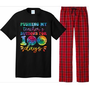 Pushing My TeacherS Buttons For 100 Days Funny School Pajama Set