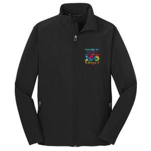 Pushing My TeacherS Buttons For 100 Days Funny School Core Soft Shell Jacket