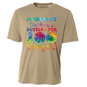 Pushing My TeacherS Buttons For 100 Days Funny School Cooling Performance Crew T-Shirt