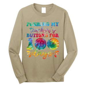 Pushing My TeacherS Buttons For 100 Days Funny School Long Sleeve Shirt