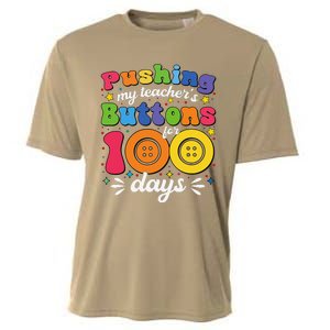 Pushing My TeacherS Buttons For 100 Days 100 Days Of School Cooling Performance Crew T-Shirt