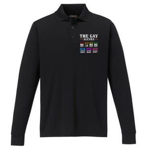 Pride Month The Gay Agenda Lgbtq Performance Long Sleeve Polo