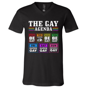 Pride Month The Gay Agenda Lgbtq V-Neck T-Shirt