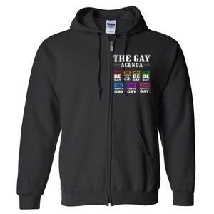 Pride Month The Gay Agenda Lgbtq Full Zip Hoodie