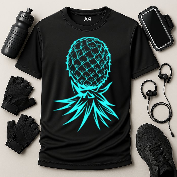 Party Mode Upside Down Pineapple Swinger Vanilla Swapping Great Gift Cooling Performance Crew T-Shirt