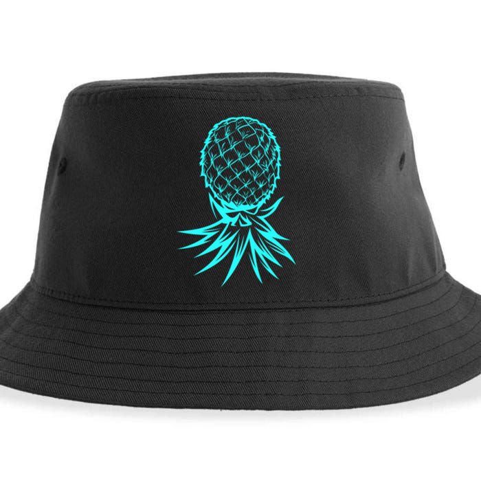 Party Mode Upside Down Pineapple Swinger Vanilla Swapping Great Gift Sustainable Bucket Hat