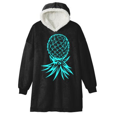Party Mode Upside Down Pineapple Swinger Vanilla Swapping Great Gift Hooded Wearable Blanket