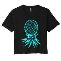 Party Mode Upside Down Pineapple Swinger Vanilla Swapping Great Gift Women's Crop Top Tee