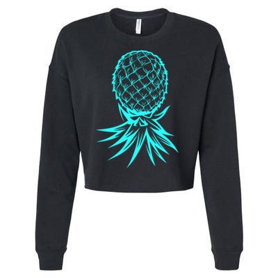 Party Mode Upside Down Pineapple Swinger Vanilla Swapping Great Gift Cropped Pullover Crew