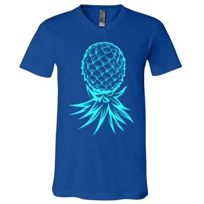 Party Mode Upside Down Pineapple Swinger Vanilla Swapping Great Gift V-Neck T-Shirt