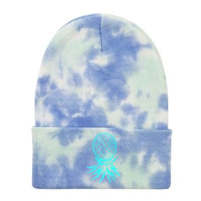 Party Mode Upside Down Pineapple Swinger Vanilla Swapping Great Gift Tie Dye 12in Knit Beanie