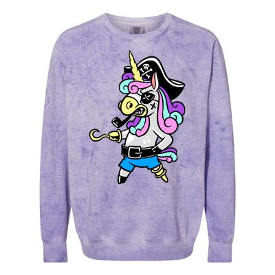 Pirate Magical Unicorn Colorblast Crewneck Sweatshirt